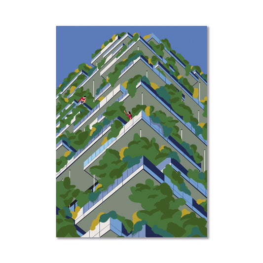 Digital Illustration “Bosco Verticale _ Neighbours” | Elisa Puglielli