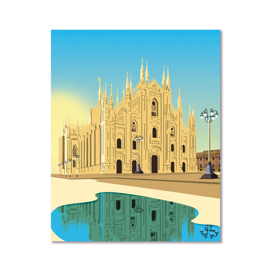 Digital Illustration “Duomo - Reflection at dawn” | Elisa Puglielli