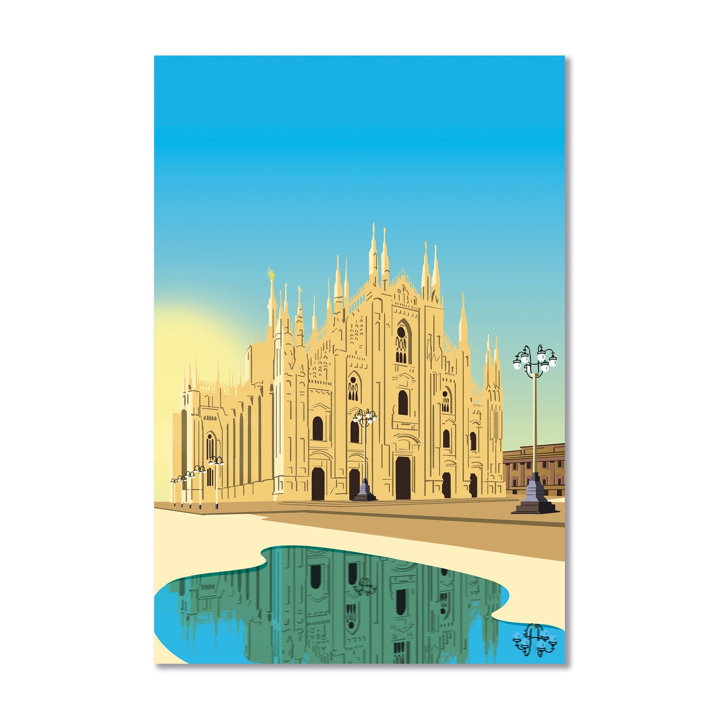 Digital Illustration “Duomo - Reflection at dawn” | Elisa Puglielli