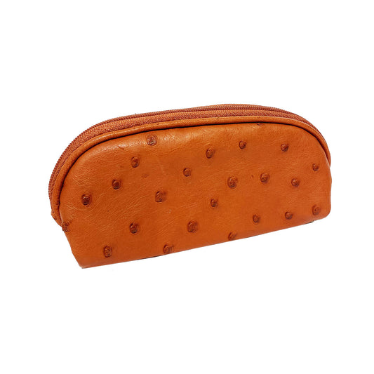 Astuccio arancione in pelle di struzzo